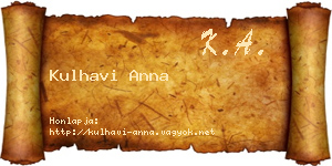 Kulhavi Anna névjegykártya