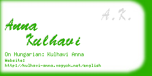 anna kulhavi business card